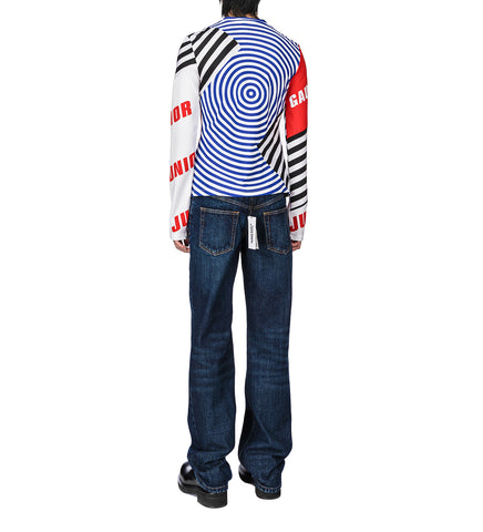 STRETCH JERSEY CREW NECK BLACK/RED/WHITE