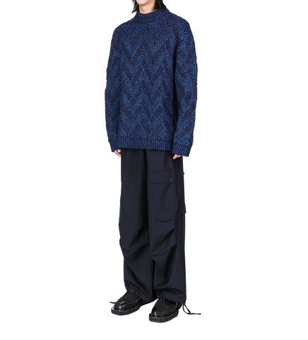 FLAT KNITTED CREWNECK FLAT NAVY