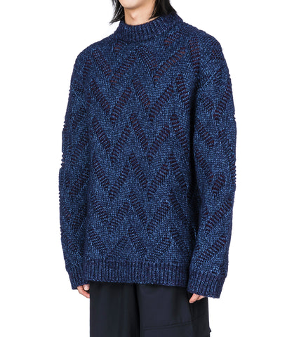FLAT KNITTED CREWNECK FLAT NAVY