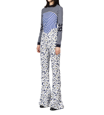 FLARE LEG DENIM PANT NAVY/WHITE