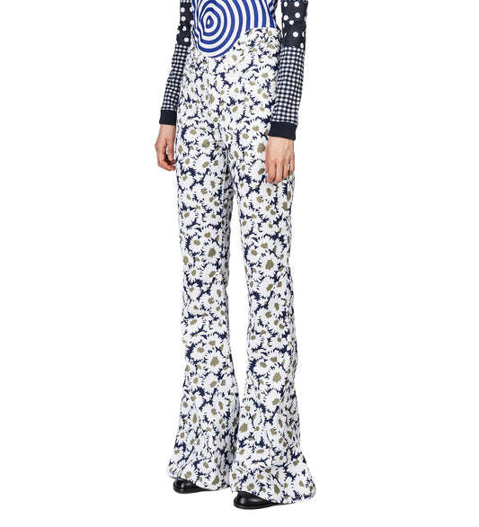 FLARE LEG DENIM PANT NAVY/WHITE