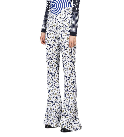 FLARE LEG DENIM PANT NAVY/WHITE