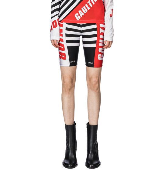 STRETCH JERSEY CYCLIST PRINTED BLACK/RED/WHITE