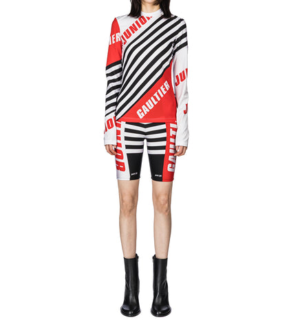 STRETCH JERSEY CREW NECK BLACK/RED/WHITE