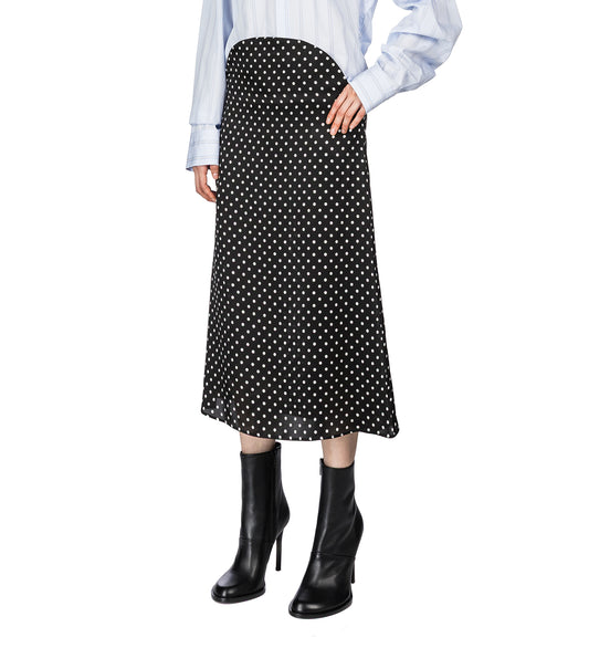 POLKA DOTS SKIRT BLACK/WHITE