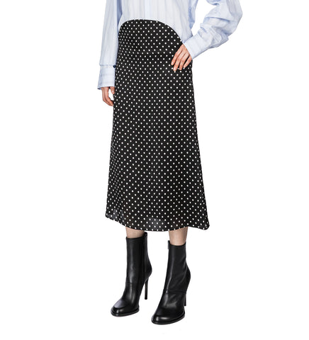 POLKA DOTS SKIRT BLACK/WHITE