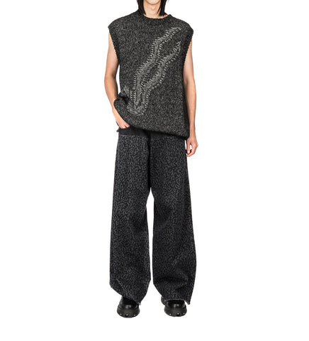 SNAKE INTARSIA VEST BLACK/GREY