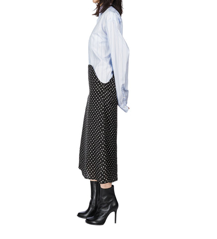 PINSTRIPED LOATING COLLAR SHIRT LIGHTBLUE/WHITE