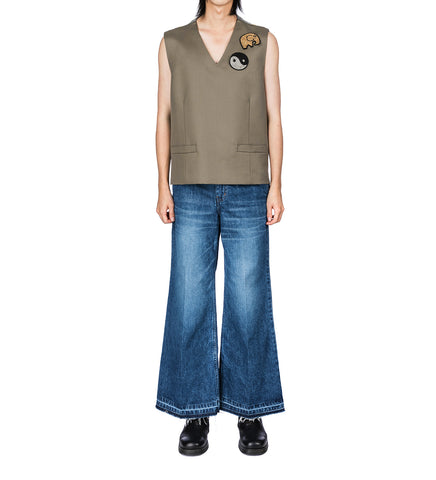 WOOL MOHAIR VEST KHAKI