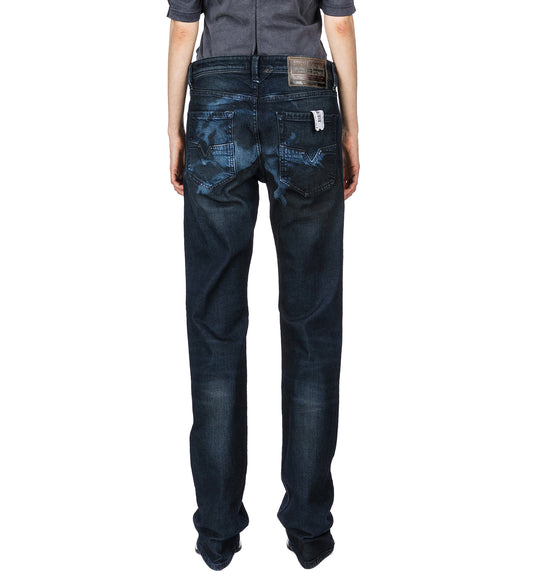 PAINTED DENIM PANTS (GOAT PRINT) BLACK