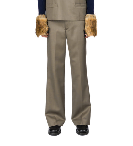 WOOL MOHAIR PANTS KHAKI