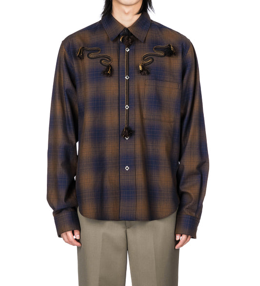 OMBRE CHECK SHIRT BROWN