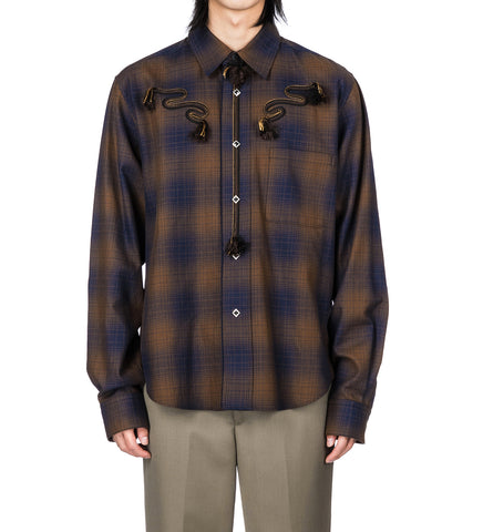 OMBRE CHECK SHIRT BROWN