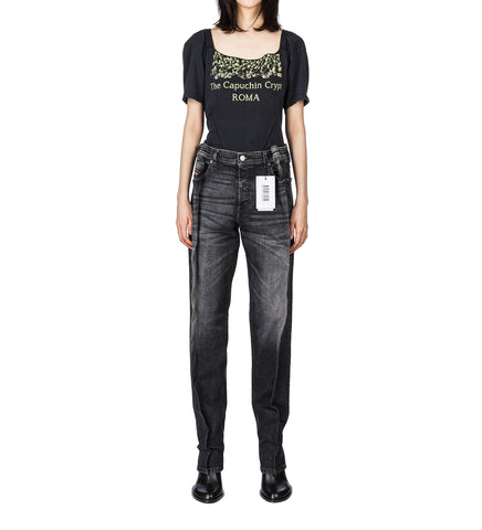 PLEATED JEANS BLACK