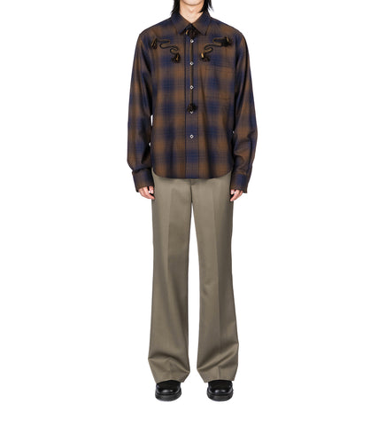 OMBRE CHECK SHIRT BROWN