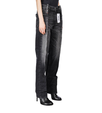 PLEATED JEANS BLACK