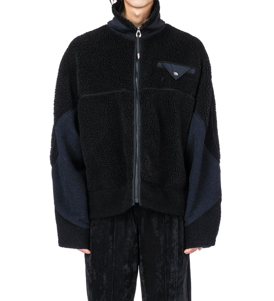 WOOL JERSEY BLOUSON BLACK