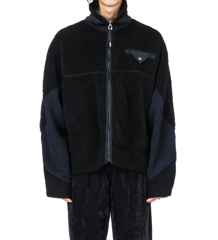 WOOL JERSEY BLOUSON BLACK