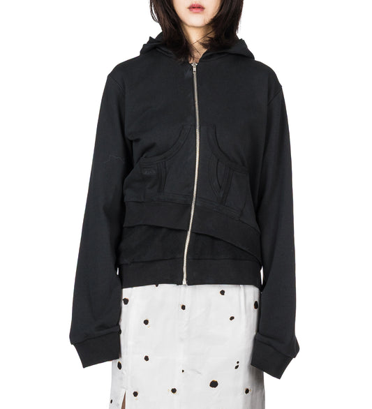 DOUBLE HOODIE BLACK