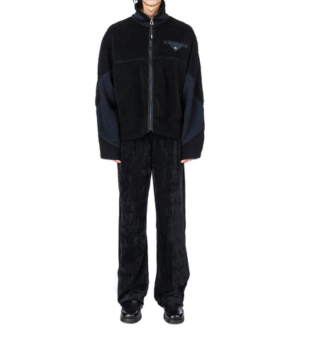 VELVET TRACK PANTS BLACK