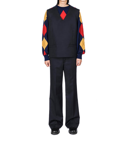 WOOL MOHAIR VEST NAVY