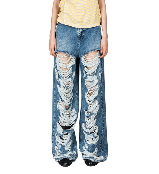 RAGGED JEANS LIGHT WASH
