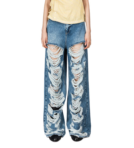 RAGGED JEANS LIGHT WASH