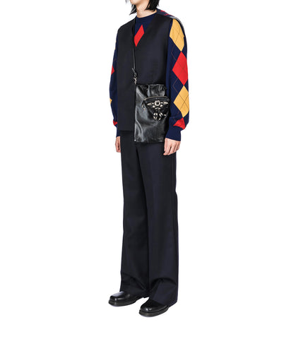 WOOL MOHAIR VEST NAVY