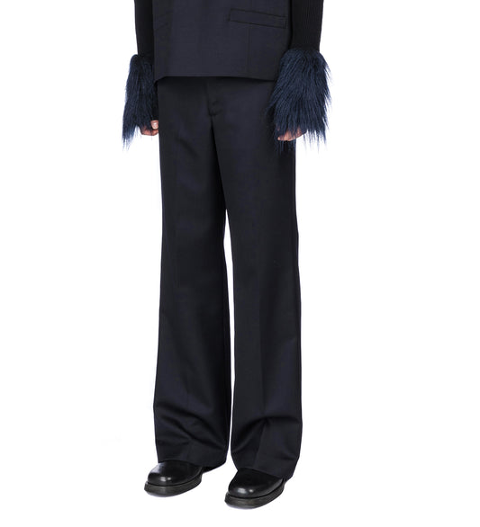 WOOL MOHAIR PANTS NAVY