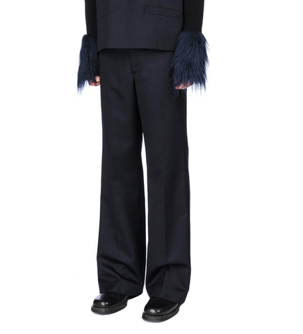 WOOL MOHAIR PANTS NAVY