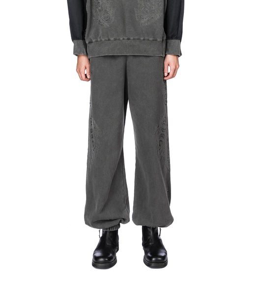 EMBROIDERY SWEAT PANTS BLACK
