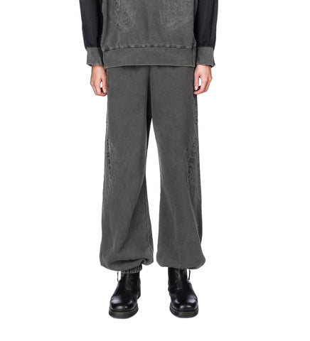 EMBROIDERY SWEAT PANTS BLACK