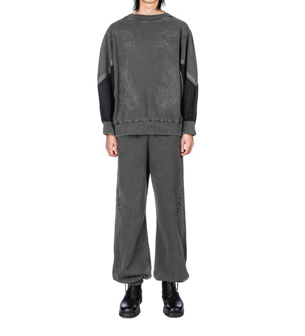 EMBROIDERY SWEAT PANTS BLACK