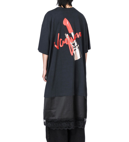 SLIP SKIRT TALL TEE FADED BLACK