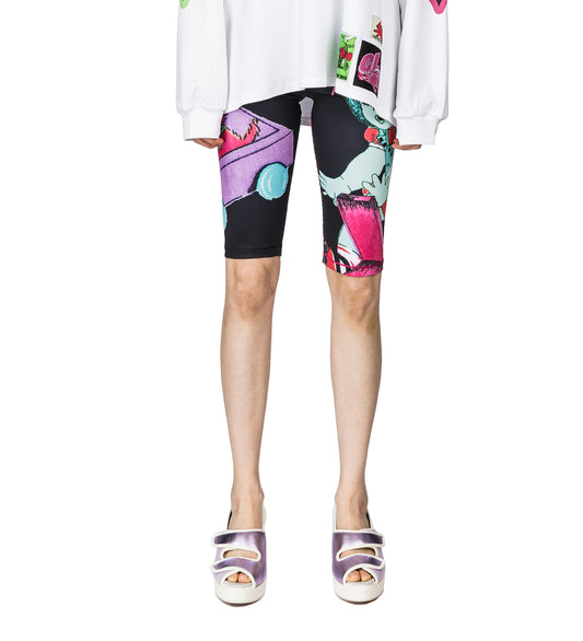 OH NO BIKE SHORTS BLACK MULTI