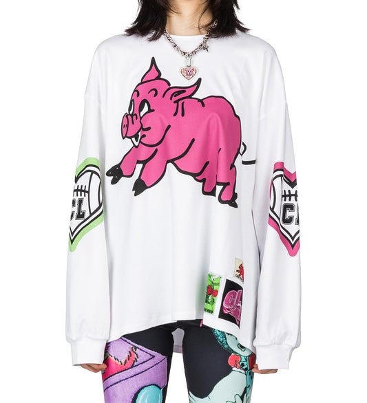HEY PIGGY OVERSIZED JERSEY WHITE