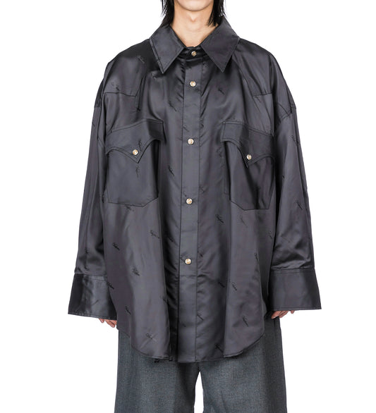 WESTERN BUTTON DOWN SHIRT DARK GREY