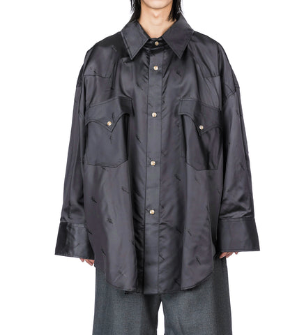 WESTERN BUTTON DOWN SHIRT DARK GREY
