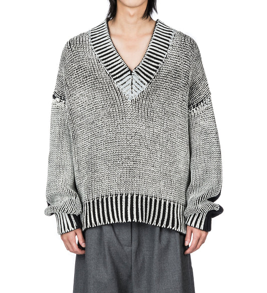 PAINTED OVERSIZED SWEATER BLACK WHITE