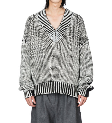 PAINTED OVERSIZED SWEATER BLACK WHITE