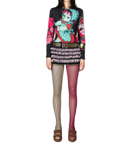 SWEETIES MESH LONG SLEEVE TOP BLACK