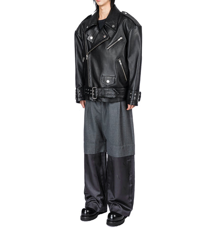 OVERSIZED MOTO JACKET BLACK