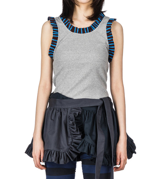 FRILLED TANK TOP GRAY
