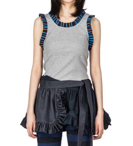FRILLED TANK TOP GRAY