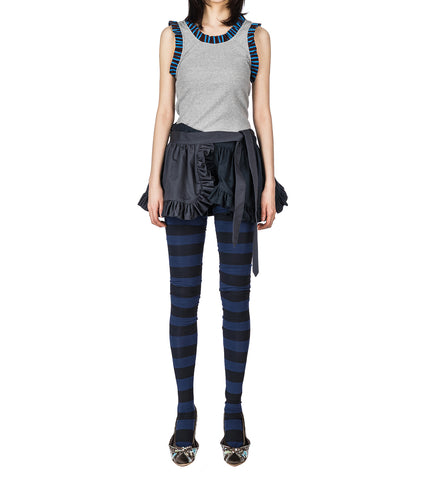 APRON SKIRT MINI GRAY NAVY