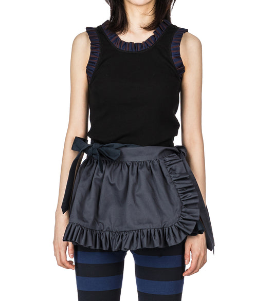 FRILLED TANK TOP BLACK