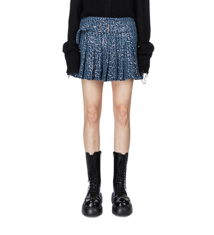 PLEATED RARA SKIRT BLUE