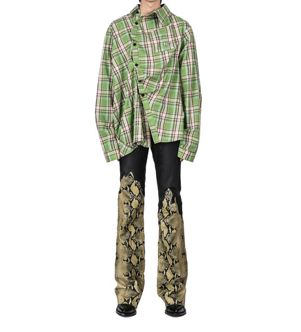 WASHED LEATHER SNAKE JEANS MULTICOLOUR