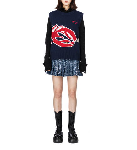 PLEATED RARA SKIRT BLUE