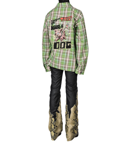 WASHED LEATHER SNAKE JEANS MULTICOLOUR